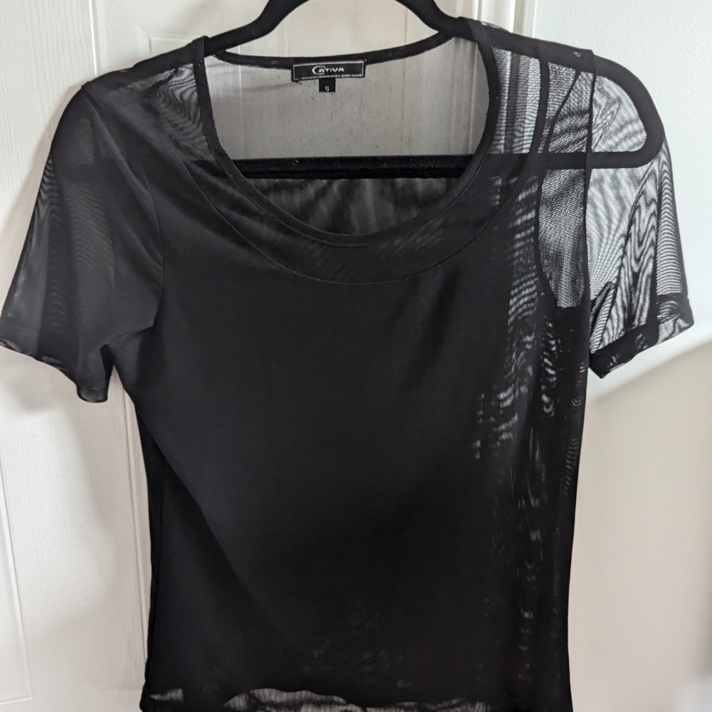 Black Sheer Women's Top